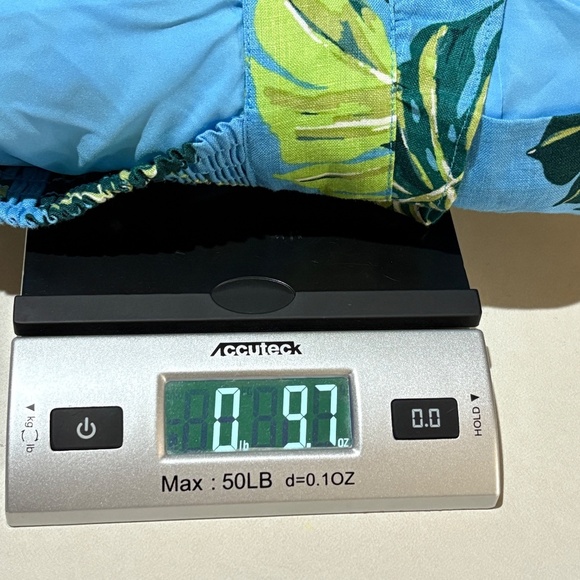 Draper James  Women Linen Midi Dress Blue Monstera XXL Babydoll Square Neck Y2K - Picture 12 of 12